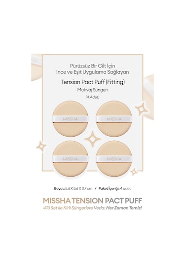 İnce Ve Eşit Uygulama Sağlayan Makyaj Süngeri Tension Pact Puff Fitting