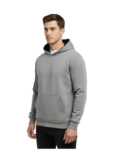Baglan Erkek Gri Kapüşonlu Sweatshirt Bgl-st05196 Gri