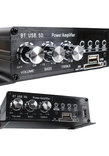 Magıcvoıce Yw-406l 12 Volt 100 Watt Motosiklet Bluetooth Amfi Usb/sd 2 Kanal Pazarcı - Anfi 154x80x42mm