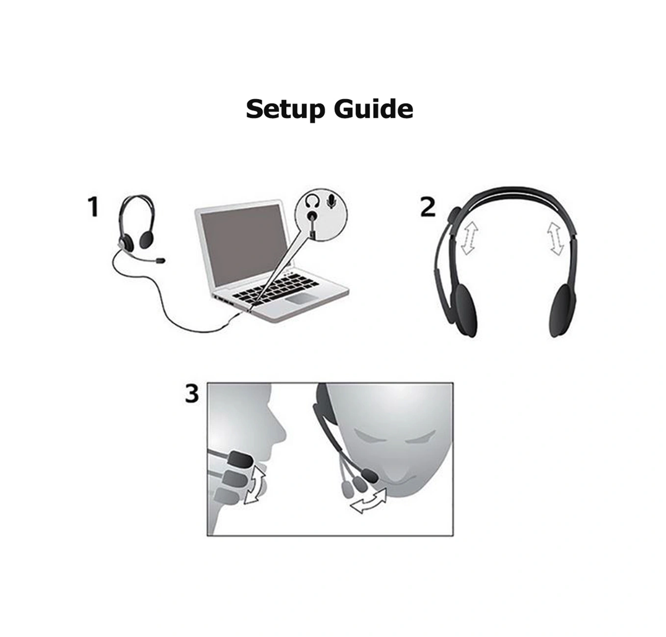 Moveevo Logitech H111 Kulaküstü Kulaklık: 3.5mm Kablolu, Stereo Ses, Döner Mikrofon, Oyun/müzik/arama İçin