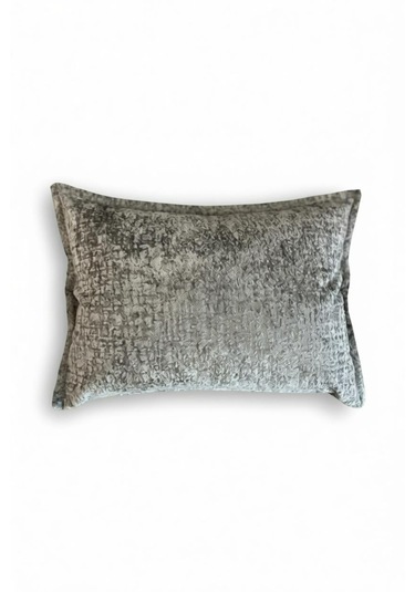 Kırlent İthal Kadife Kumaş 3'lü Set - Yumuşak Dokulu Dekoratif Özel Tasarım Kırlent Kılıfı Açık Gri