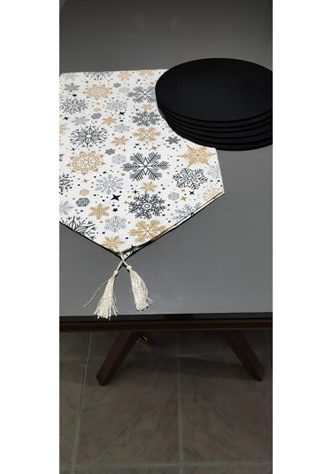 Kar Tanesi Desenli Amerikan Servis Runner Ve Supla Takımı