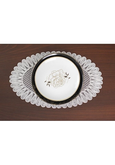 Amerikan Servis Supla Ve Runner Seti 8 Kişilik Set Nakışlı Vivien Bej