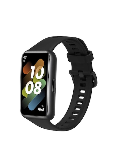Ekılıf - Huawei Band 7 Uyumlu - Kordon Silikon Kordon Krd-71 - Siyah