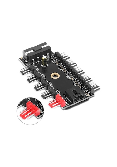 10 Port Fan Çoğaltıcı Hub Kartı Ide Güç Giriş Soketi 12V 3 4 ...