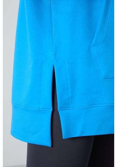 Tommy Life Mavi Balon Kol Yazı Nakışlı Kadın Oversize Tunik Sweatshirt - 97163 Mavi