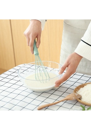 Yasammerkezi Mavi Stil Kaymaz Kolay Temizlenebilir Yumurta Çırpıcı Mutfak Silikon Çırpma Süt Köpürtücü Ahşap