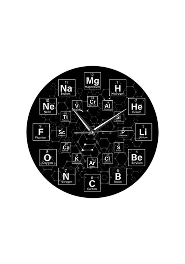 Homyl Oturma Odası, Okul, Ofis Için Sessiz Periyodik Tablo Siyah