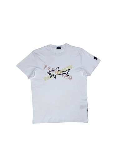 Paul Shark Baskılı Temel Kalın Pamuklu Tişö 422900029 Beyaz
