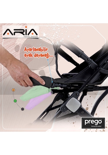 Prego Aria Tek Elle Katlanır Kabin Boy Travel Sistem Bebek Arabası