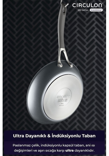 Circulon 22 Cm Kızartma Tavası Gri - Siyah