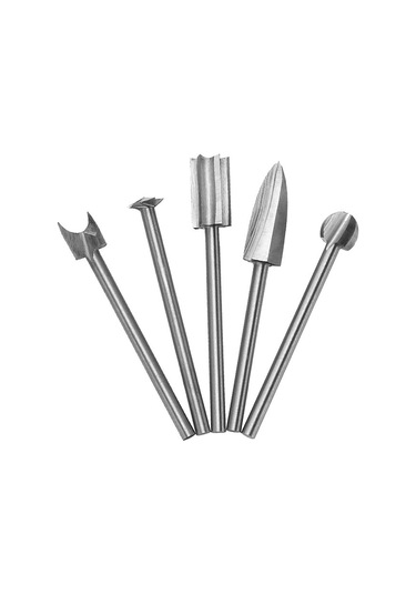 Geeroyoo 5'li Elektrikli Ahşap Oymacılık Ucu Seti - Hss Malzeme 3x8 Boyutlu Freze Uçları