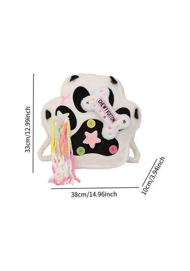 Suntek Kedi Peluş Sırt Çantası Çok Yönlü Günlük Sevimli Siyah