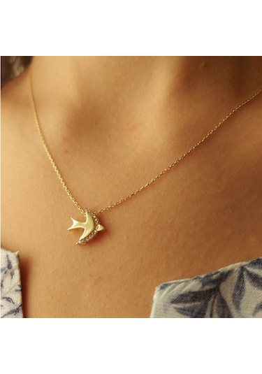 Bilezikhane Altın Kırlangıç Kolye 30237007