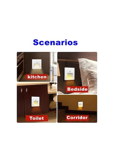 Sıcak Beyaz Kızılötesi Hareket Sensörü Merdiven Işıkları Kapalı Açık Merdiven Basamağı Duvar Lambası 3 W Gömme Led Aplik 55024390 Sıcak Beyaz