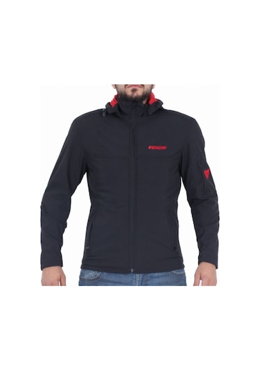 Venom Jaws Soft Shell Erkek Siyah Motosiklet Montu Tam Koruma