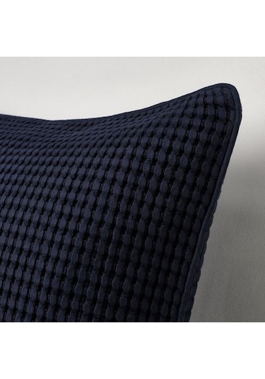 Minder-Kırlent Kılıfı, Koyu Mavi-Siyah Renk 50x50 Cm %100 Pamuk Ev Dekorasyon-Kılıf