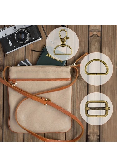 Fochsia 56 Parça Çanta Aparatı Seti 14 Antik Bronz Anahtarlık 21 D Halkası 21 Sürgülü Kulp