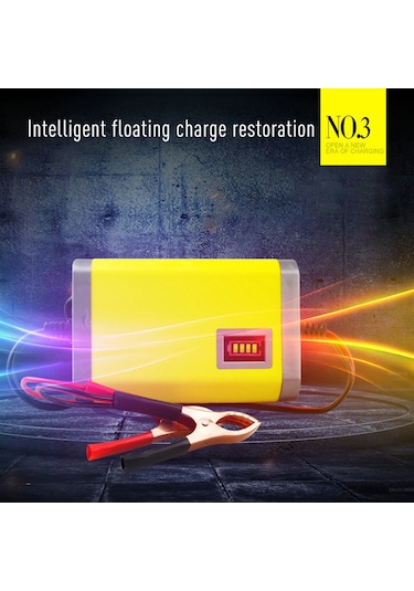 Suofeng 12v Akıllı Akü Şarj Cihazı 2a, 3-20ah Akü İçin, Sayısal Göstergeli, 110-220v, Avrupa Standartı, Motosiklet/elektrikli Araçlar İçin