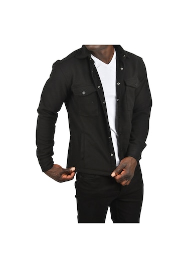 Deepsea Erkek Siyah Çıtçıtlı Kısa Kaşe Mont 2500559 Siyah