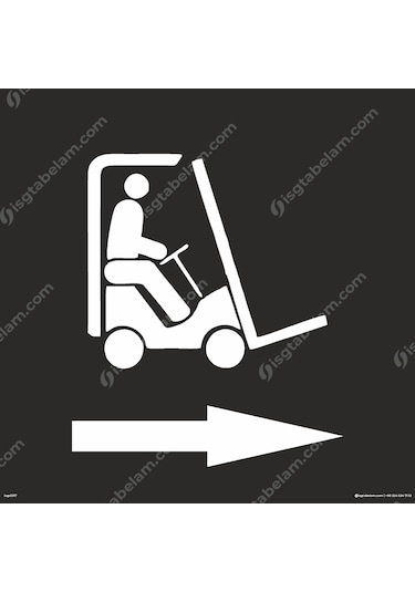 Sağa Oklu Forklift Boyama Şablonu