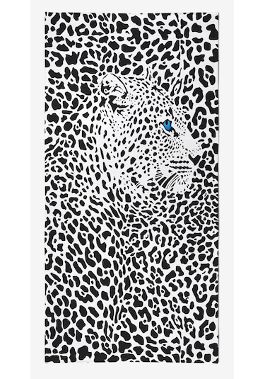BLACK LEOPARD Dijital Baskılı 75x150 Cm Plaj Havlusu Siyah