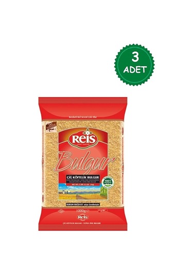 Reis Çiğ Köftelik Bulgur 1 Kg X 3 Adet