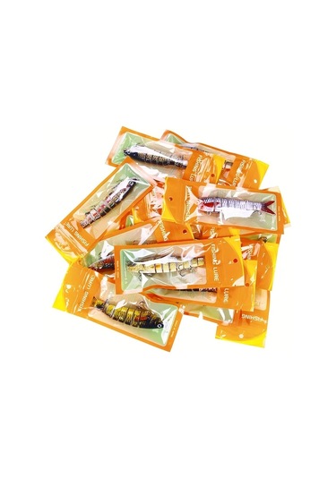 Fochsia 16 Parça Çok Eklemli Yem Swimbait Batçan Yem 8 Segmanlı Kıvrık Yem Balıkçılık Takımı