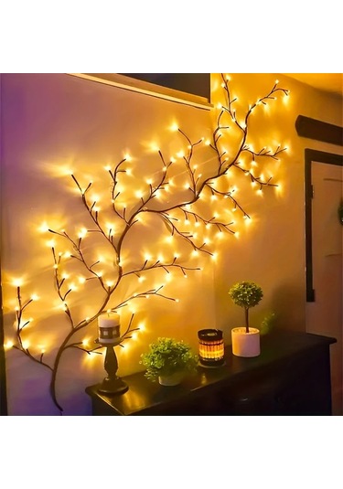 Honeybeeshop 8 Modlu 1 Adet Eğri Led Duvar Lambası Çalı Işığı Usb Güçlü Rattan Gece Işığı Düğün Oturma Odası Dekoru