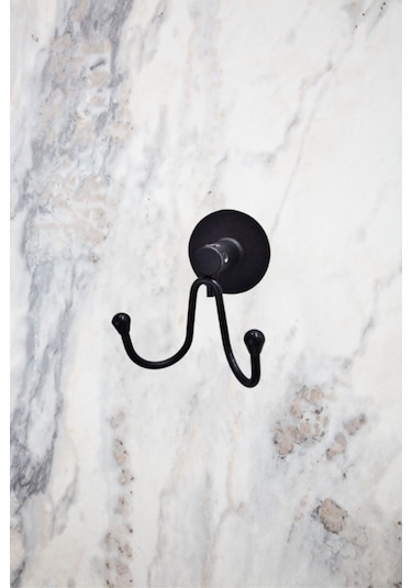 MultiStore Siyah Yuvarlak Yapışkanlı Halka Havluluk/Wc Tuvalet Kağıtlığı/Banyo Askısı Banyo Düzenleyici Seti Siyah