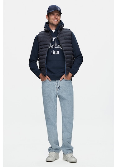 Blume Lacivert Fermuarlı Ve Cepli Polyester Standard Fit Erkek Yelek Lacivert