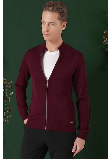 Tr 860 Slim Fit Bordo Klasik Triko Bordo