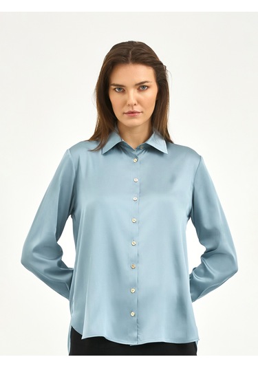 Karaca Kadın Regular Fıt Gömlek-mavi 12.25s.04.004 Mavi