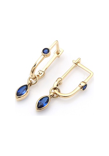 Damla Taşlı Sallantılı Altın Küpe Kp0004 N11.9158