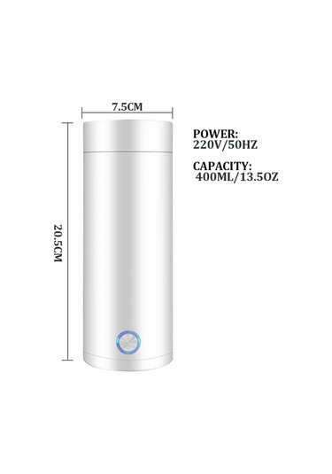 Seyahat Su Isıtıcısı, 400 Ml Otomatik Kapanma, Taşınabilir Elektrikli Su Isıtıcısı, Paslanmaz Çelik Kaplamalı Hızlı Kaynama Şişesi Beyaz - Fa1- Diğer