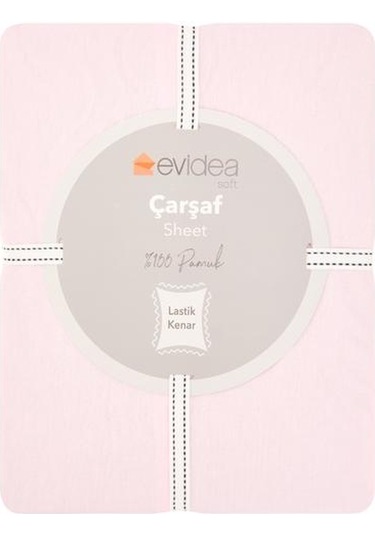 Evidea Soft Tek Kişilik Lastikli Çarşaf - Toz Pembe - 100x200 Cm Toz Pembe