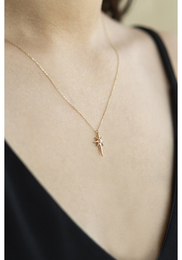 Kuzey Yıldızlı 14 Ayar Altın Kolye N11.38874