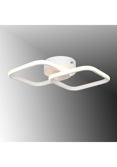 Tt405-2-By Tt Aydınlatma Mat Beyaz 2 Li Kare Led Avize