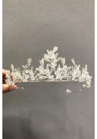 FdayAksesuar Yapraklı Kristal Taşlı Gelin Tacı FRDY31686