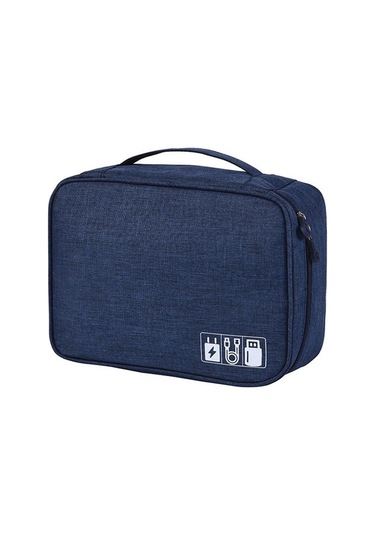 Lacivert Seyahat Kablo Çantası Taşınabilir Evrensel Dijital Usb Kablosu Sd Kartlar Organizatör K Pil Laptop Çanta & Kılıf 56797589
