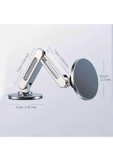 Metal Manyetik Araç İçi Telefonu Tutucu 360 Serbest Dönüş Magsafe Mıknatıslı Katlanabilir Telefon Tutucu