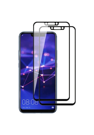 Huawei P20 Lite Tam Kaplayan Tamperli Cam Kavisli Tam Korumalı Davin 5d