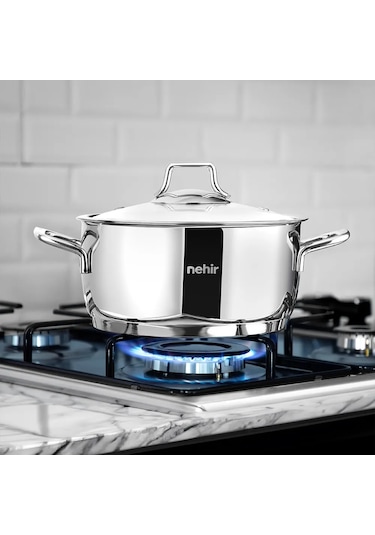 Nehir Silver Klasik 8 Parça Paslanmaz Çelik Tencere Seti