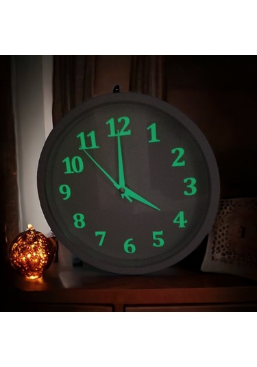 Fosforlu Gece Parlayan Beyaz Salon Mutfak Ofis Duvar Saati 22 Cm Beyaz