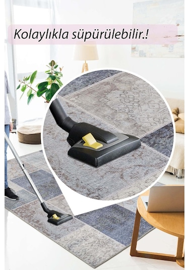 Artloop Jazz Şönil Dokuma Pamuk Polyester Gri Halı Al 83