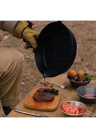Yifomall Kamp Ve Ev Kullanımı İçin Dökme Demir Izgara Tava - 20cm Çap, Yapışmaz Yüzey Çok Renkli