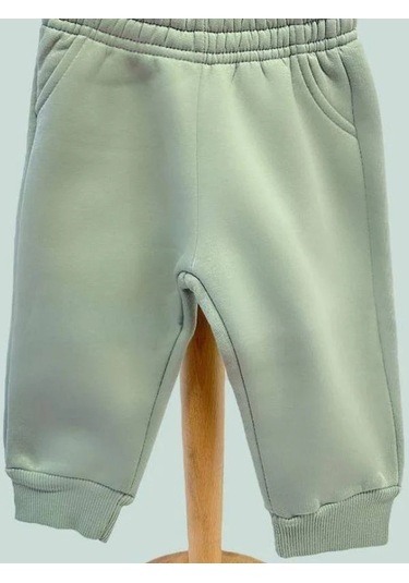 Kız Bebek İçi Şardonlu Kalın Eşofman Alt-15455 Yeşil