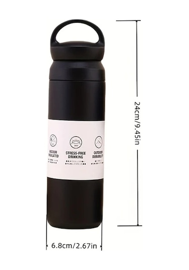 Willowhaven Siyah 500ml Paslanmaz Çelik Kahve Kupası Çift Kat Yalıtım Taşınabilir Hediye Siyah