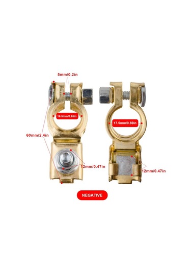 Kırmızı Ve Siyah Saf Bakır Yüksek Akım Akü Klipsi, Araç Akü Terminal Direği, Yalıtım Kılıfı İle, Akü Terminali Saf Bakır Tarzı 1 Çift