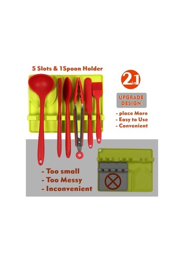 Dancemonkey 2'si 1 Arada Mutfak Silikon Kaşıklık Orta Raf, Pratik Tasarım Sarı